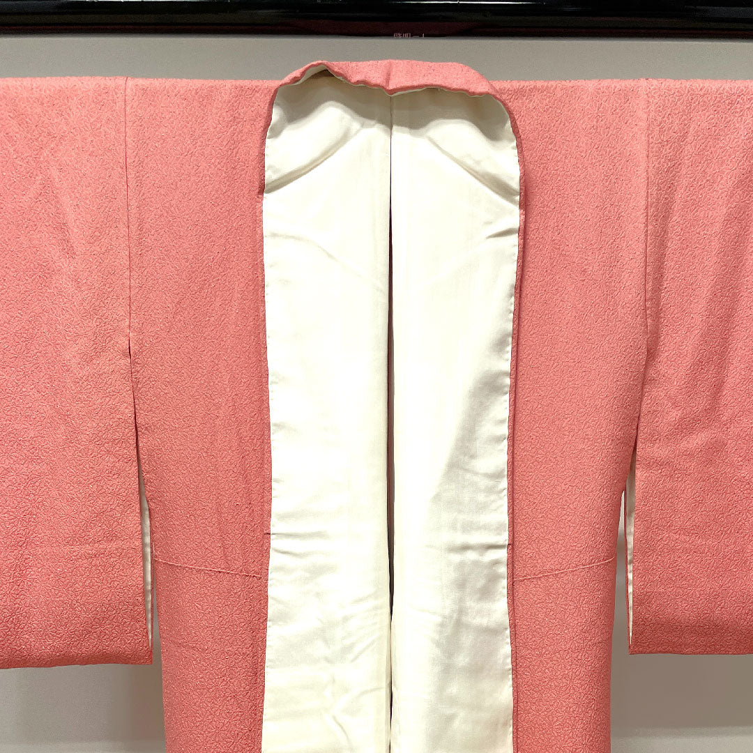 Solid color, Choshun color, Chrysanthemum, Double-layered Katabami, Length 153.5cm, Sleeve length 61cm, Lined, Pure silk, A rank, Pink, 1114000593213