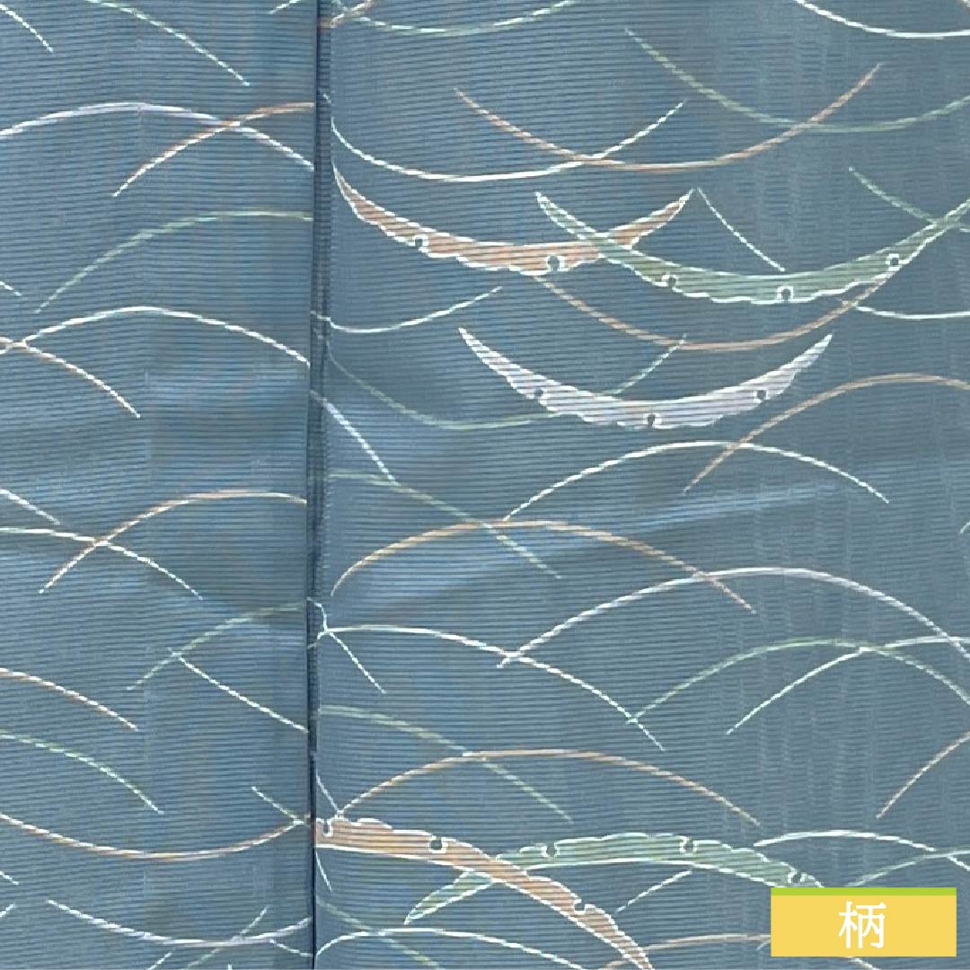 Summer kimono, polyester, small pattern, length 166cm, sleeve length 66cm, Oborohana (Oborohana) color, dew grass, washable, silk pongee, S rank, light blue, product number 1132002492524