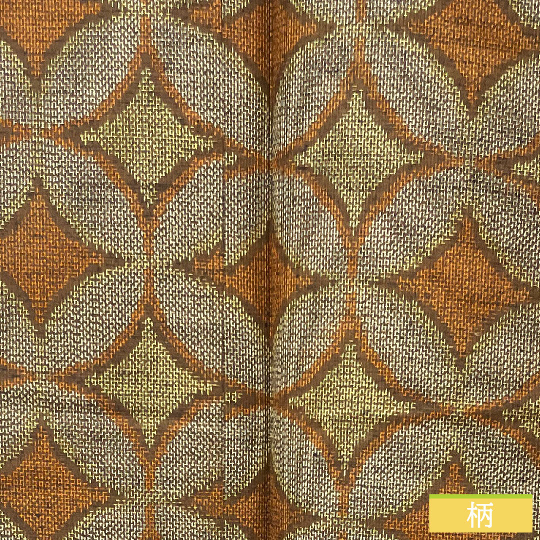 Tsumugi, pure silk, length 158cm, sleeve length 62.5cm, Shippo, A rank, lined, brown, 1116003543314