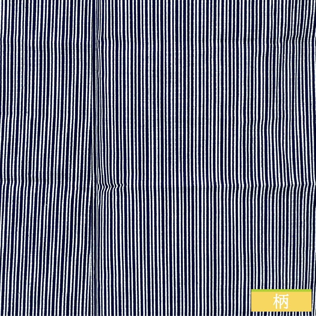 Men's Cotton Yukata - S Rank, Single Layer, Navy Blue Stripe, 137cm Length, 67cm Sleeve-to-Nape - 1138000052318