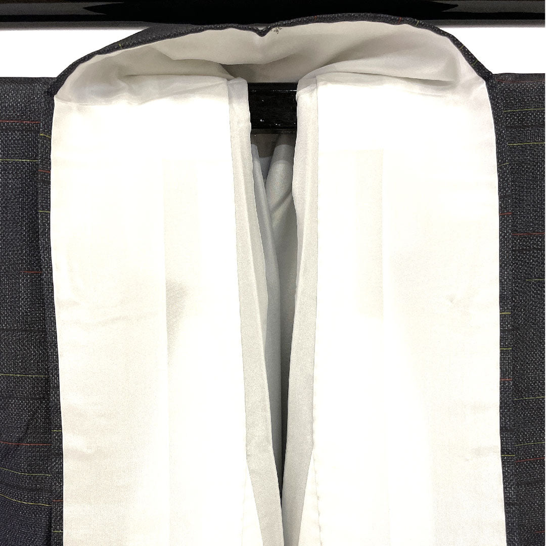 Oshima Tsumugi, Length 160cm, Geometric pattern, Pure silk, A rank, Lined, Navy blue, 1116001383418