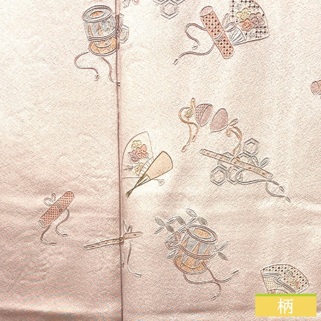 Homongi Pure silk Sleeve length 160cm Sleeve length 62.5cm Fading red Suzhou embroidery Shantou embroidery Treasure S rank Pink 1112003422413