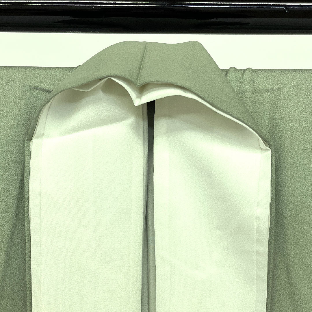 Colored Tomesode, Length 158cm, Sleeve Length 64cm, Awase, Daimyo Pattern, Pure Silk, A Rank, Three Crests, Green, 1111000123319