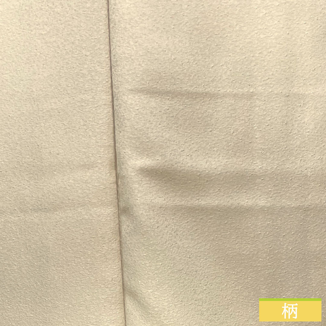 色無地 ポリエステル 身丈170.5cm 裄丈65cm 生成り色（きなりいろ） 洗える着物 一つ紋 五三桐 袷 Aランク ベージュ系 1114001263625