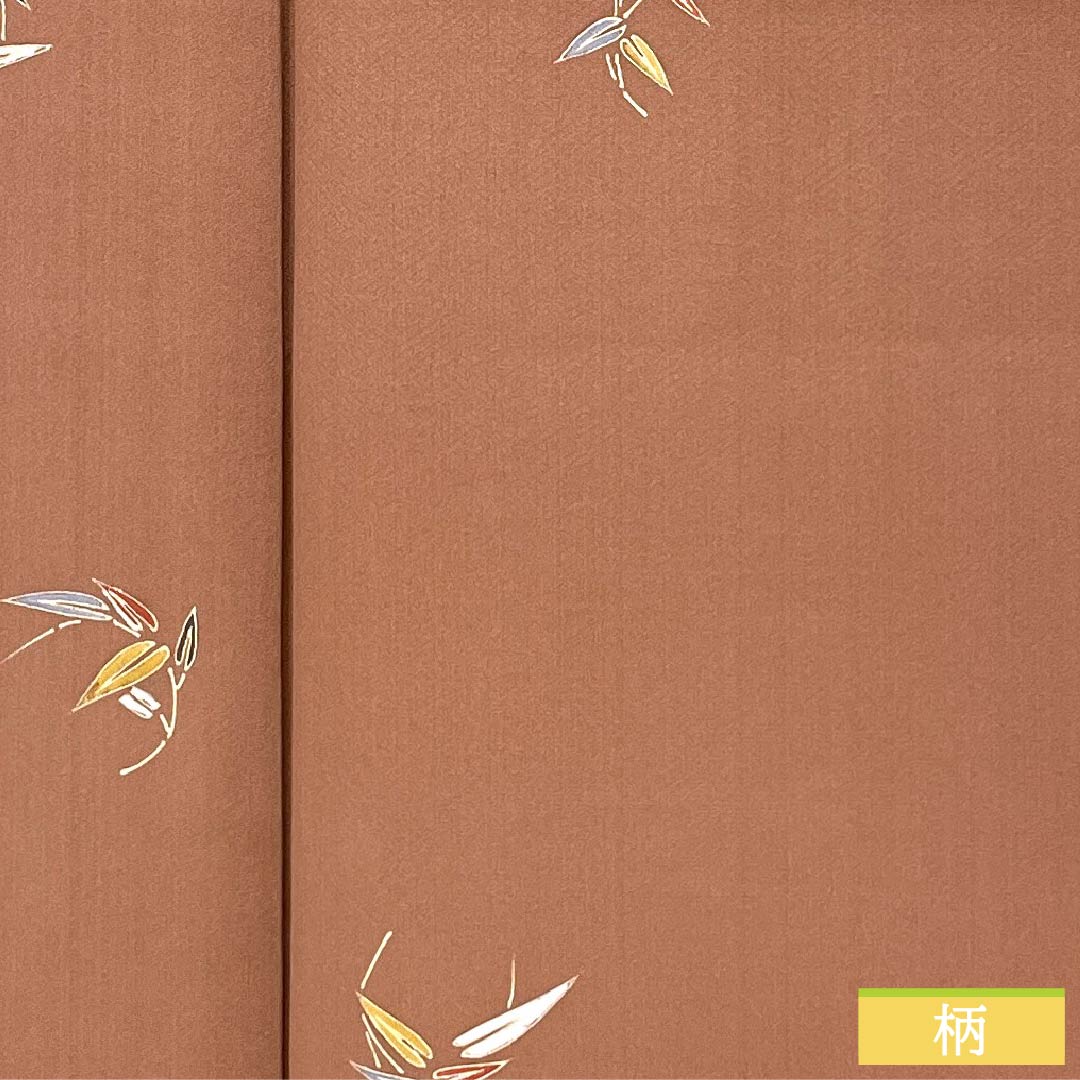 Komon, pure silk, length 163.5cm, sleeve length 66cm, lined, Tokiasagi-iro (light blue), Kyo-Yuzen, bamboo leaf, pearl tone finish, S rank, brown, 1115005742414