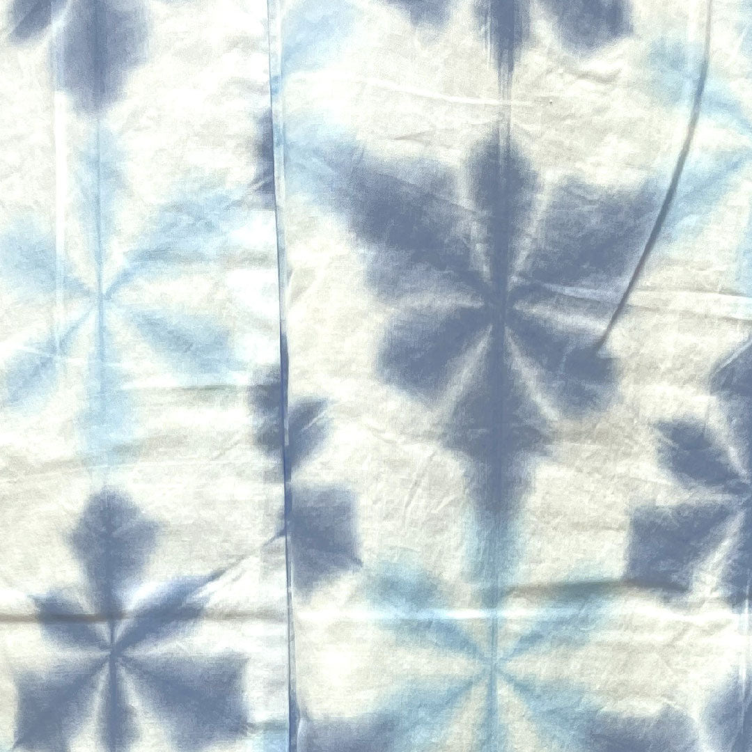 (New, unused item) Yukata, Yukihana Shibori, with basting thread, unused item, abstract pattern, board-tied shibori, cotton, new rank, single layer, length 162cm, sleeve length 65cm, blue, 1118003921417
