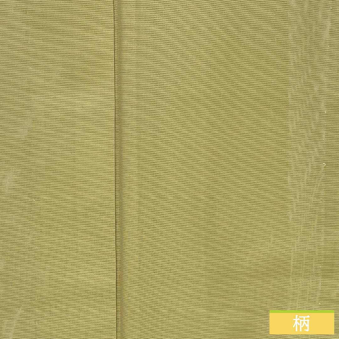 夏物 ポリエステル 色無地 Aランク 身丈162.5cm 裄丈67cm 白橡色（しろつるばみいろ） 洗える着物 素無地 絽 黄系 1132004143423