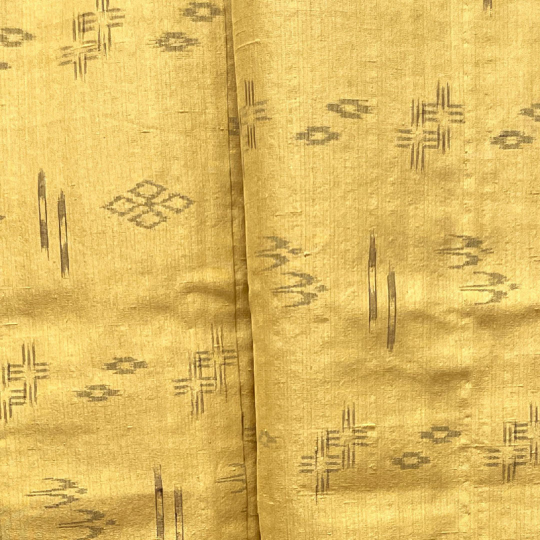 Summer pure silk pongee Length 151.5cm Sleeve length 63cm Yamamomoiro (Yamamomoiro) Ryukyu pattern Kasuri Summer pongee Gauze S rank Beige 1132001632225