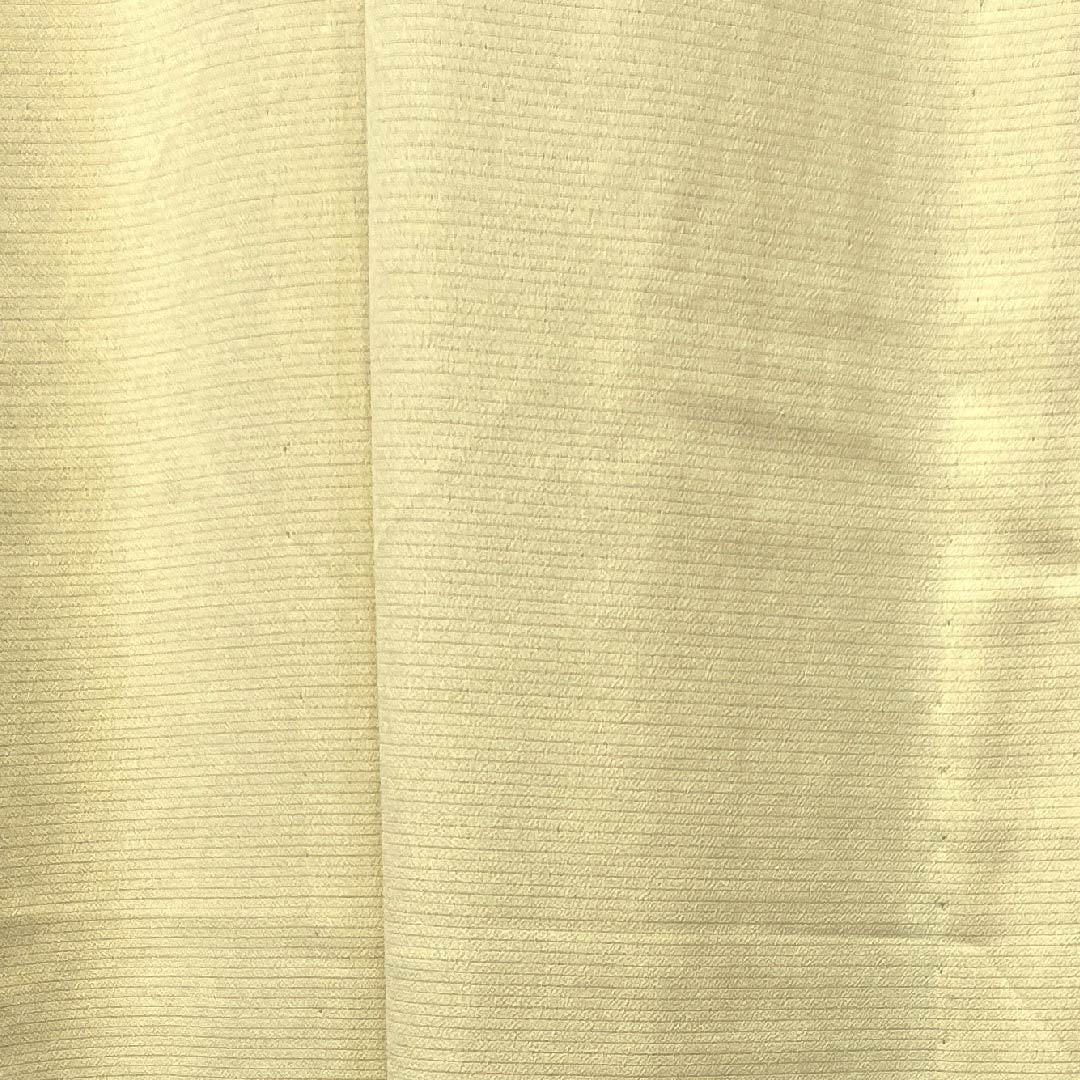 夏物 ポリエステル 色無地 身丈164.5cm 裄丈64cm 淡黄蘗色（うすきはだいろ） 無地 絽 Aランク クリーム系 1132000173415