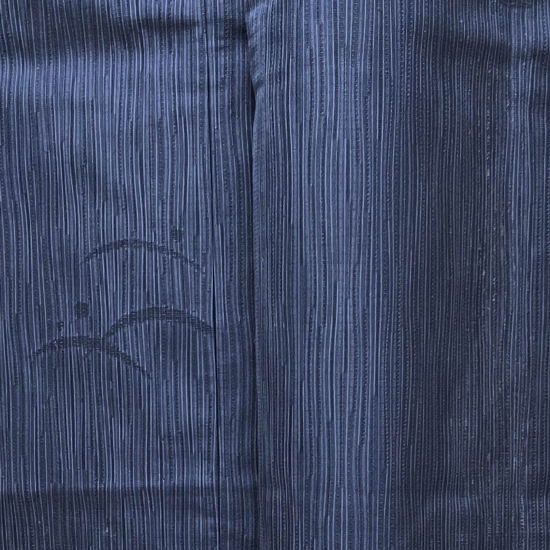 夏物 正絹 小紋 身丈162.5cm 裄丈65cm 錫紵色（しゃくじょいろ） 露芝 紗 Aランク 紺系 1132000193418