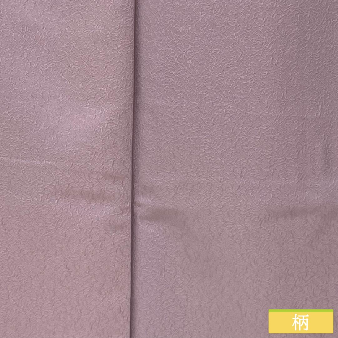 Solid-colored polyester kimono, S rank, length 158cm, sleeve length 65cm, pale purple (light purple) with abstract pattern and basting thread. Purple-based. Product number: 1114002272320