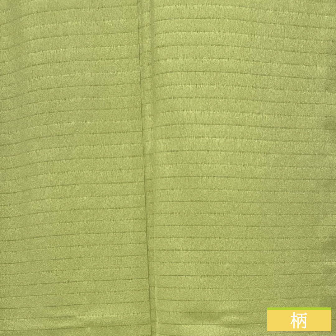 Plain color, polyester, length 164cm, sleeve length 68cm, willow brown, washable kimono, one crest, silk, S rank, green, 1114001312419