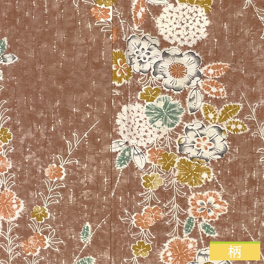 Komon (small pattern) kimono, pure silk, length 162.5cm, sleeve length 62cm, lined, light purple (asa-kisu-iro) color, tsumugi fabric, Tsujigahana (flower) pattern, A rank, pink, 1115006233413