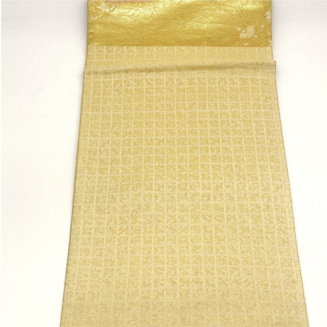 【未仕立】袋帯 正絹 NEWランク 吉祥文様 鳥 留袖用   帯丈432cm 六通 フォーマル 金系 1123002441321