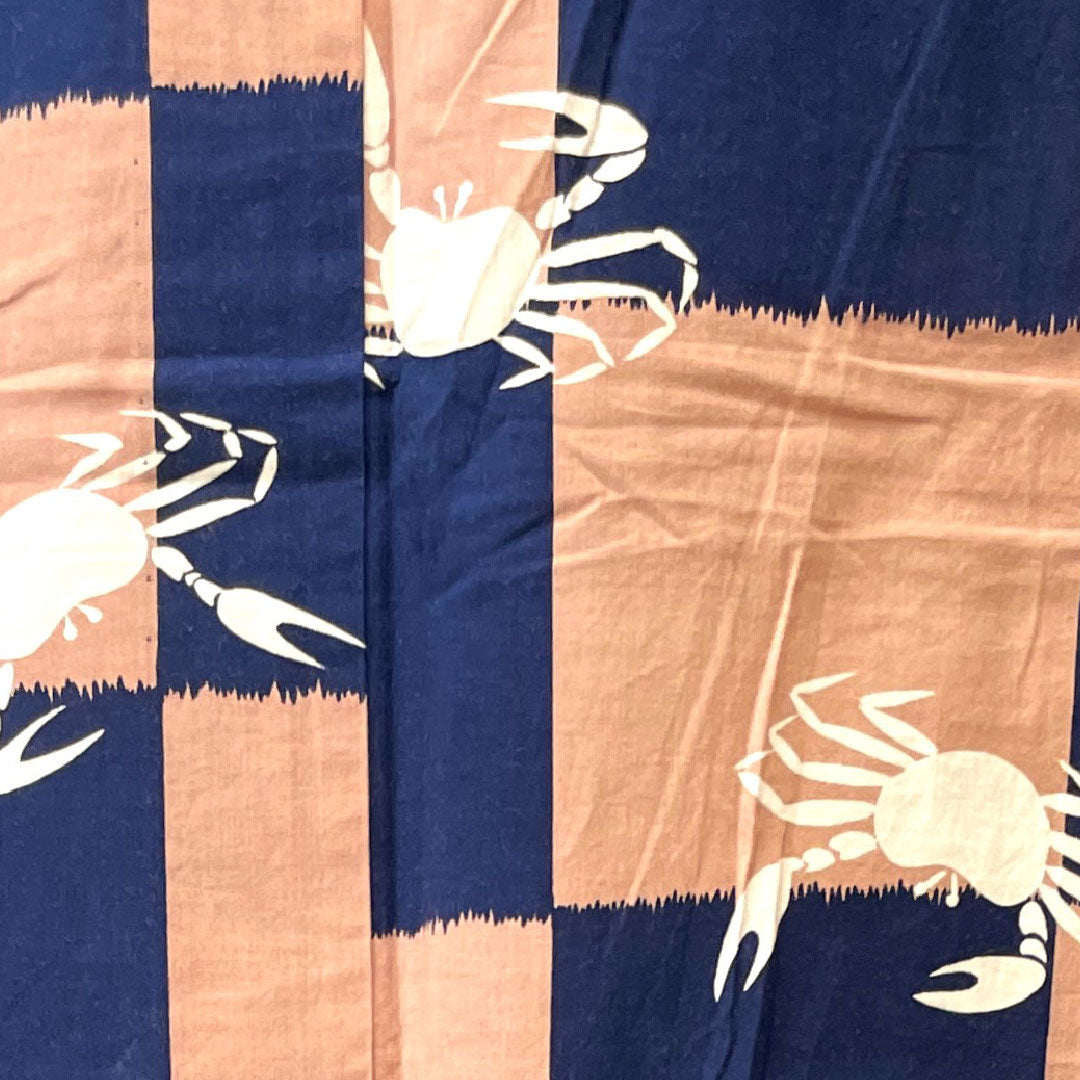 Yukata Checkered Crab Cotton A Rank Single Layer Length 157cm Sleeve Length 66.5cm Gradient 1118002953399