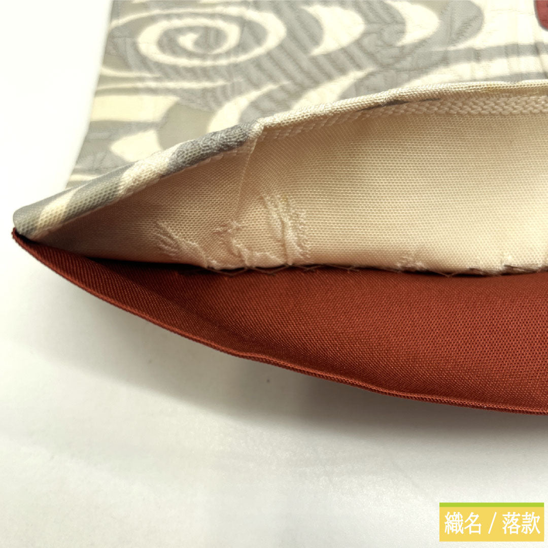 Fukuro Obi Silk S Rank Hosho Hakata-ori Dyed Obi Ryusui Kumotori Obi Length 436cm Full Pattern Casual White Tone 1123017422311