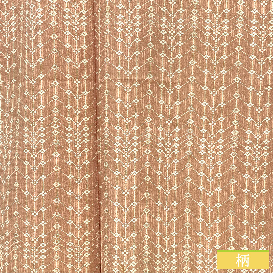 Komon (small pattern) kimono, pure silk, A rank, length 144.5cm, sleeve length 60.5cm, single layer, Saga-nezuiro (Saga-nezu-iro) color, geometric pattern, pink, product number 1115007623113
