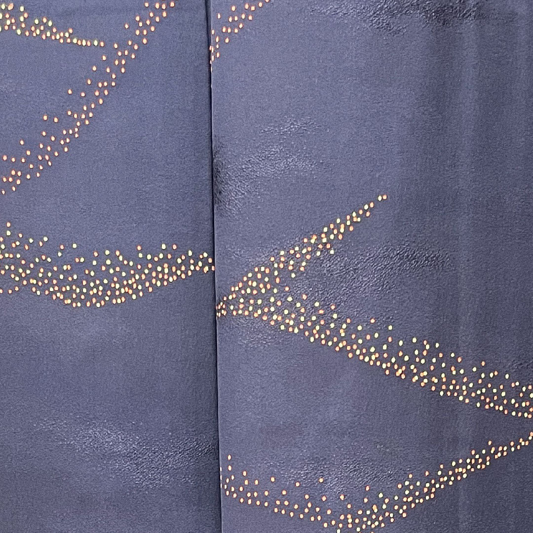 Komon, Length 158cm, Sleeve length 63.5cm, Lined, Blue-brown, Abstract pattern, Pure silk, A rank, Navy blue, 1115003493318