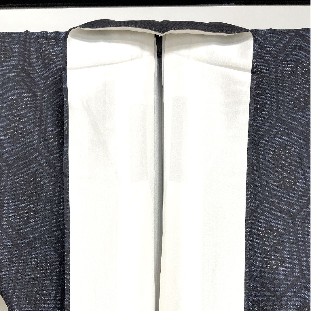 大島紬 身丈142.5cm 裄丈63cm 緯総絣 幾何学模様 正絹 Sランク 袷 紺系 1116001622118
