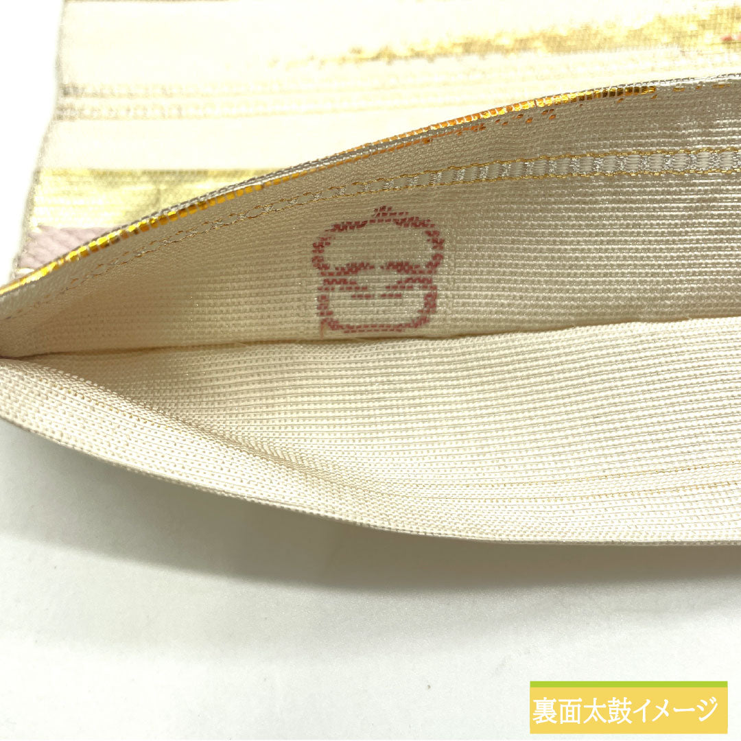 Fukuro Obi (sash), pure silk, A-rank, Nishijin-ori (woven fabric), Reimei Manzan, by Tamaki Bijutsu Orimono, 420cm long, six-pass, semi-formal, white, 1123016523311