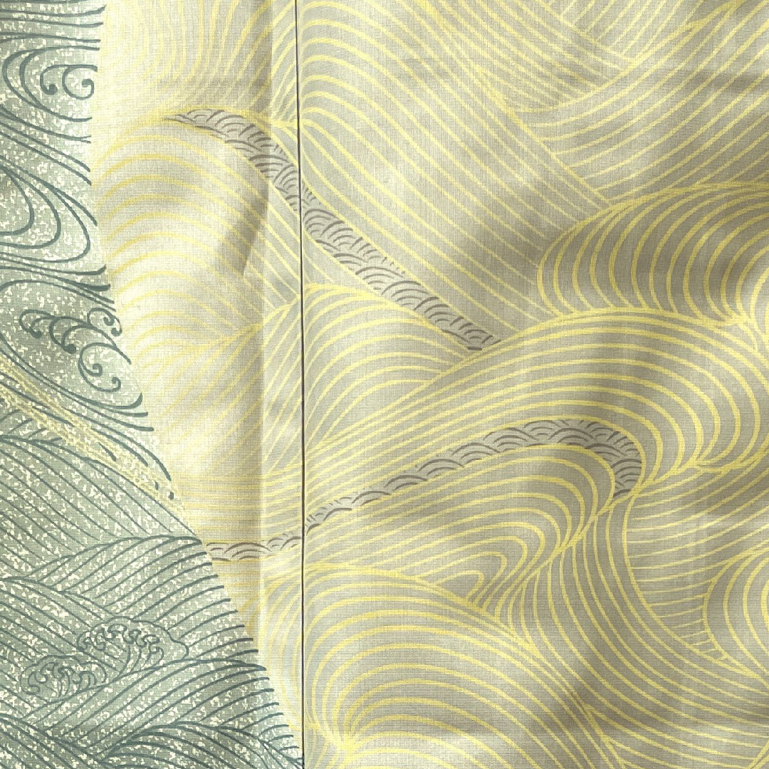 Homongi, lined, length 164cm, sleeve length 66cm, pongee fabric, wave pattern, pure silk, A rank, gradation style, 1112002743499
