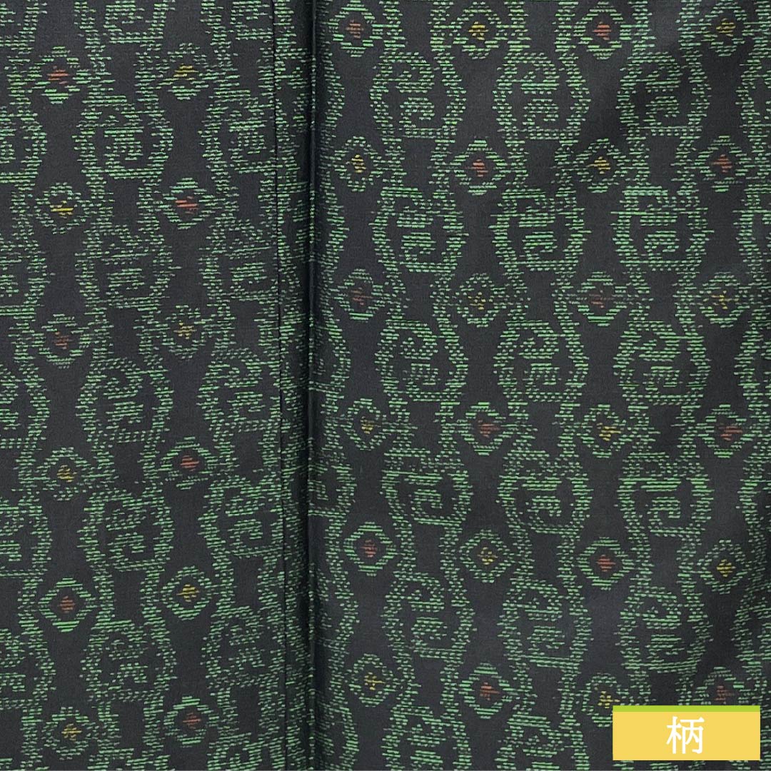 Tsumugi silk A rank 164cm length 67cm sleeve-to-sleeve Oshima tsumugi horizontal double ikat tatewaku with basting stitches awase black系 1116004973410