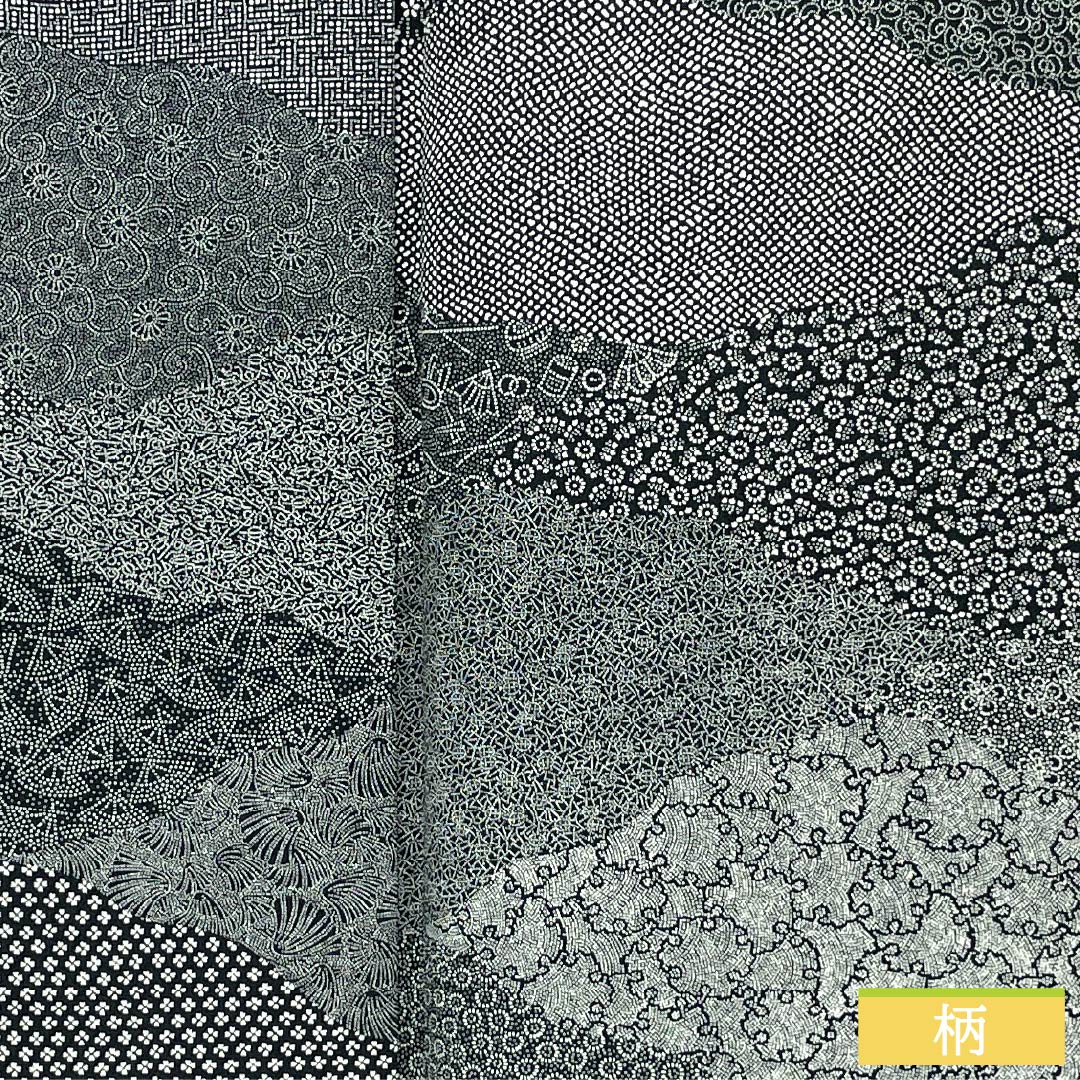 Komon silk S-rank, length 164.5cm, sleeve length 66.5cm, lined, by Kaneda Noboru II, Edo Komon, split pattern, stencil dyeing, monotone, product number 1115007202427