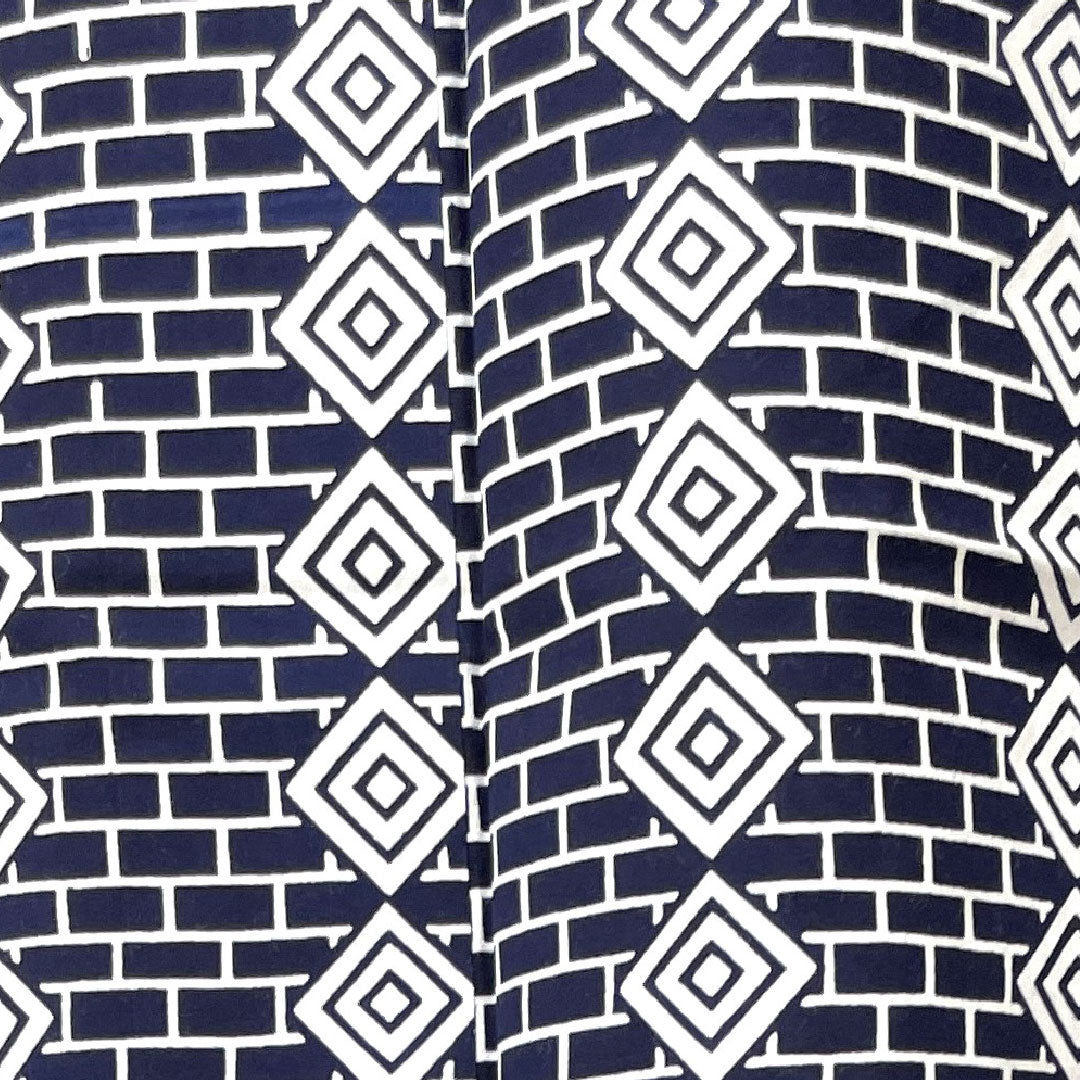 Yukata with basting thread, unused, men's, geometric pattern, cotton, S rank, single layer, length 135cm, sleeve length 67.5cm, navy blue, 1118002132118