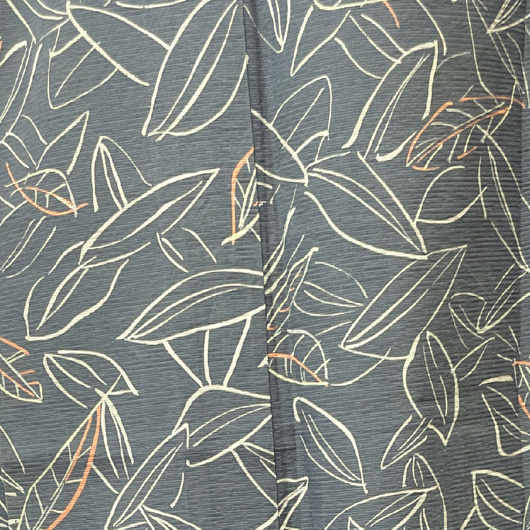 Summer pure silk komon kimono, length 146cm, sleeve length 66.5cm, Minato gray, abstract pattern, silk, A rank, gray, 1132000813122