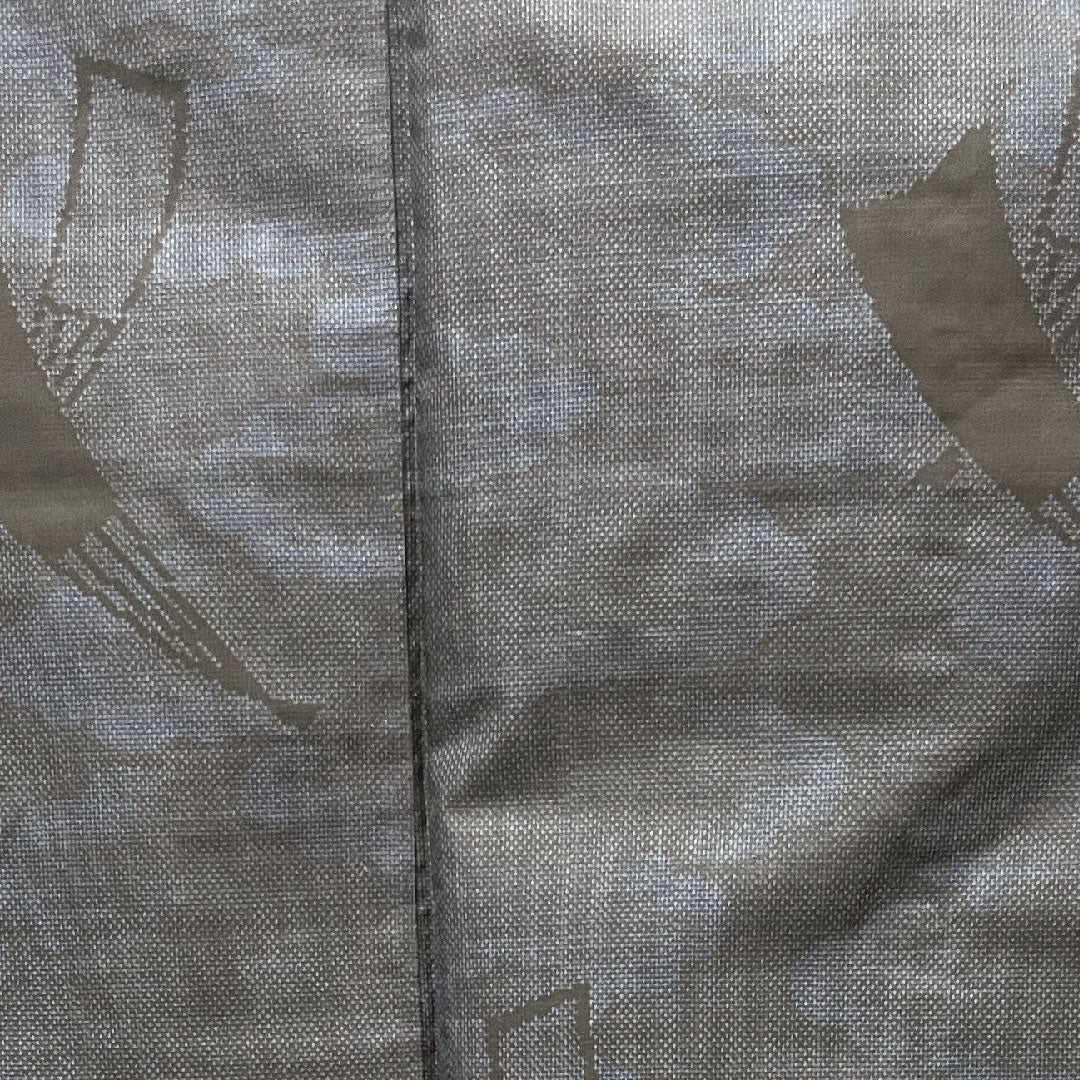 Oshima Tsumugi, Length 164cm, Sleeve length 62cm, Warp and weft ikat, Fan, Pure silk, A rank, Lined, Navy blue, 1116002623418