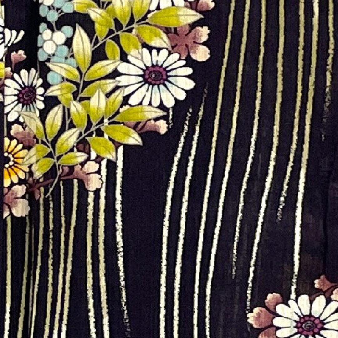 浴衣 HANAEMORI 花模様 木綿 Sランク 単衣 身丈165cm 裄丈68cm 紫系 1118000792520