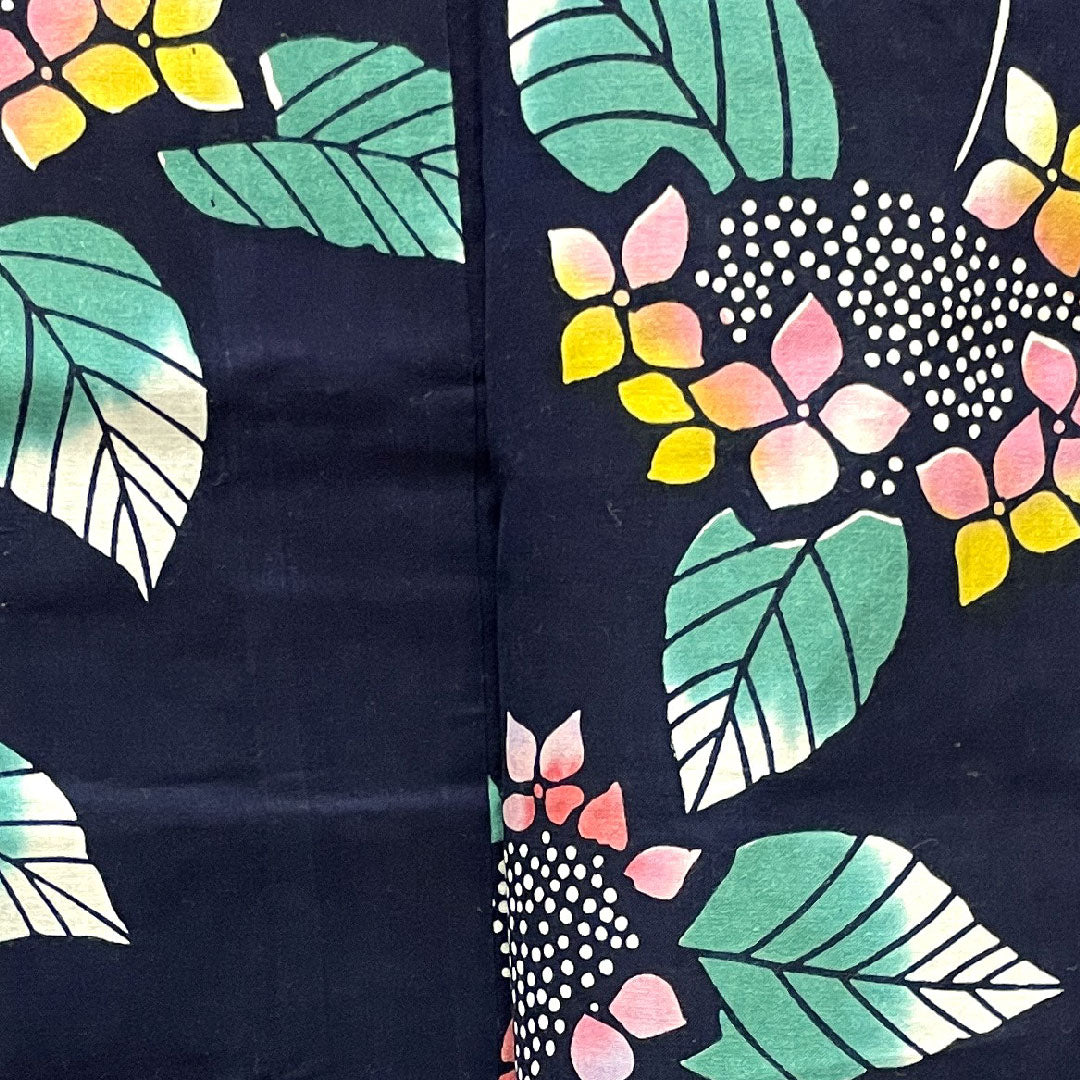 Yukata, dark blue, hydrangea, cotton, S rank, single layer, length 150.5cm, sleeve length 64cm, navy blue, 1118003062118