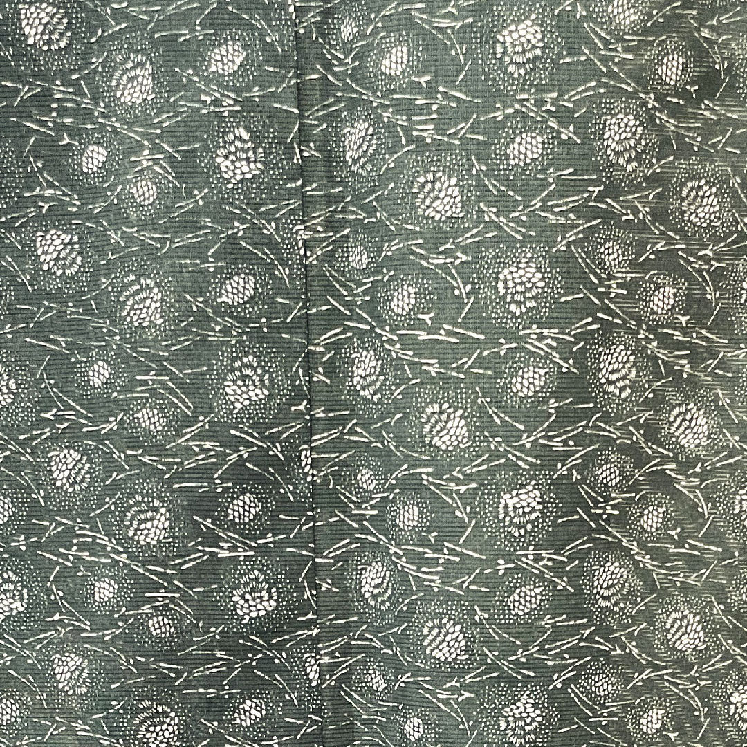 Summer kimono, polyester, small pattern, length 162.5cm, sleeve length 62.5cm, iron gray, abstract pattern, washable kimono, silk, S rank, black, 1132000542410