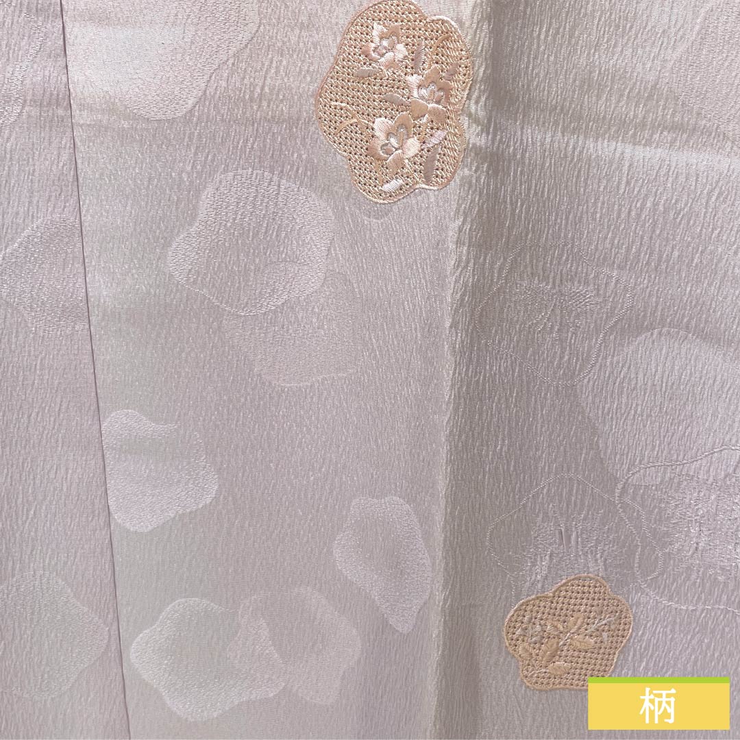 長襦袢 正絹 Sランク 身丈125.5cm 裄丈61.5cm 単衣 乙女色（おとめいろ） 白藤色（しらふじいろ） ちりめん地 梅 グラデーション系 1129000812399