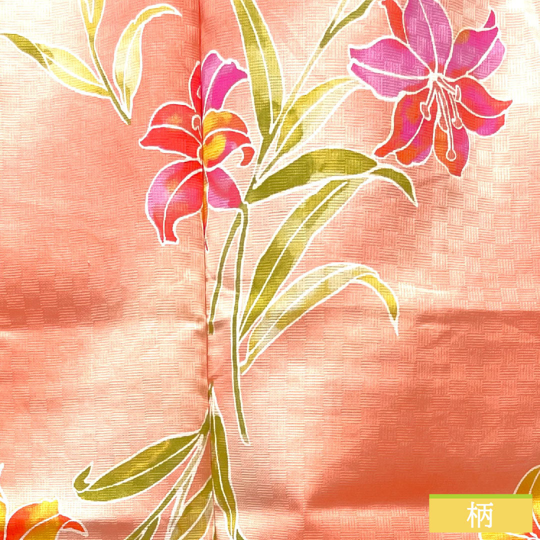 Yukata Cotton Length 162.5cm Sleeve length 67.5cm S rank Single layer Pink Casablanca 1118004812413
