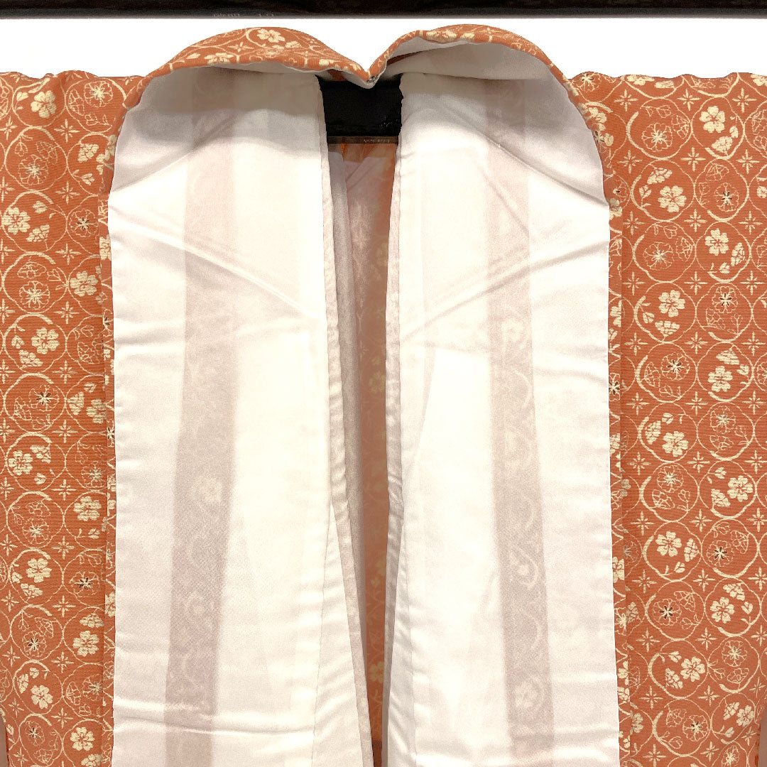 Small pattern, length 155cm, sleeve length 63cm, lined, small flower pattern, washable kimono, poly, S rank, pink, 1115000802313