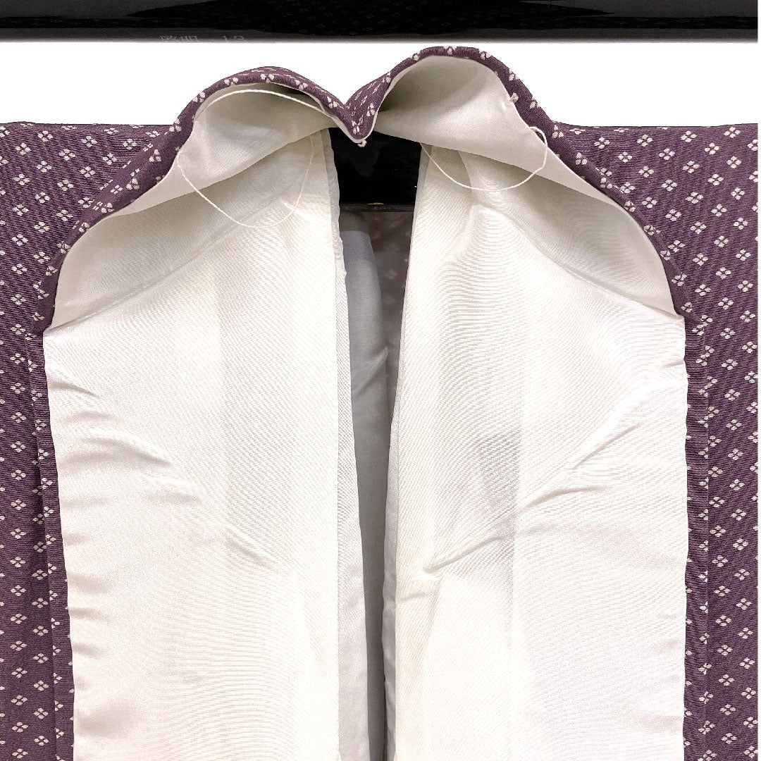 Komon, Length 155cm, Sleeve length 64cm, Awase, Four diamonds, Pure silk, S rank, Purple, 1115001522320