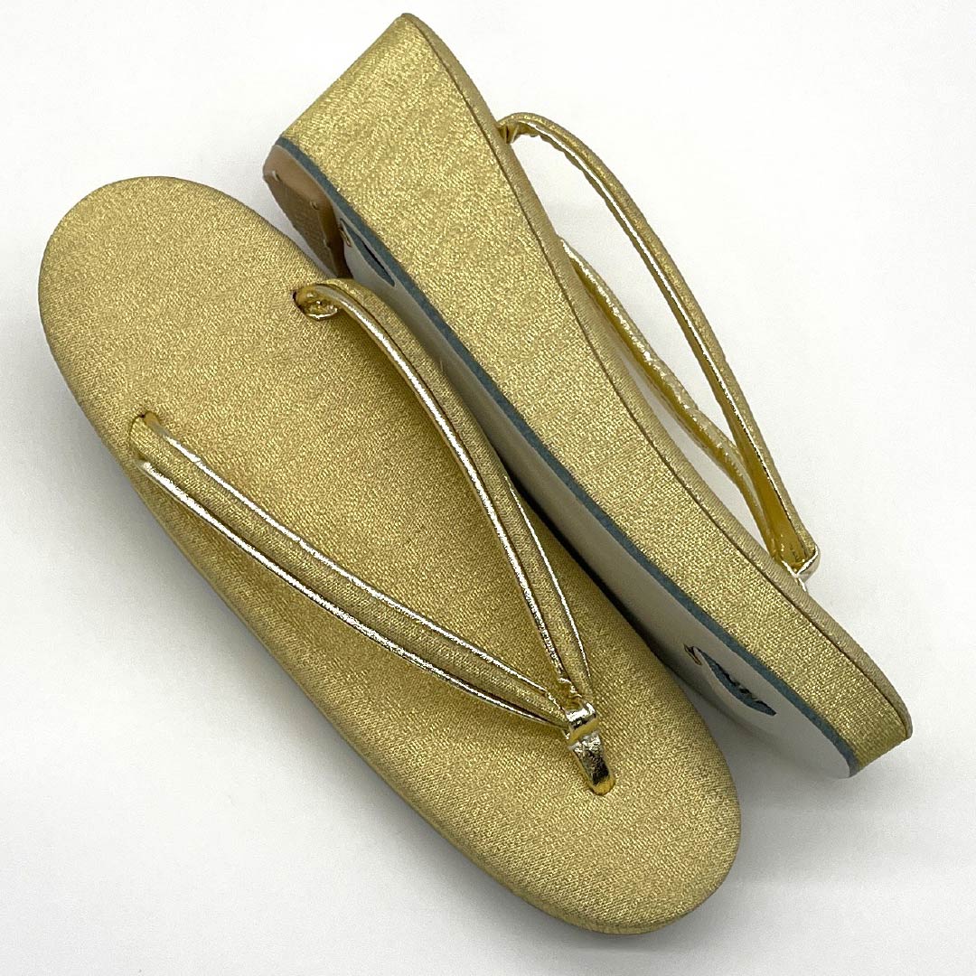 (Like New) Formal Zori and Bag Set, Grade A, 2-Way, Size S, Gold, 1133000303221