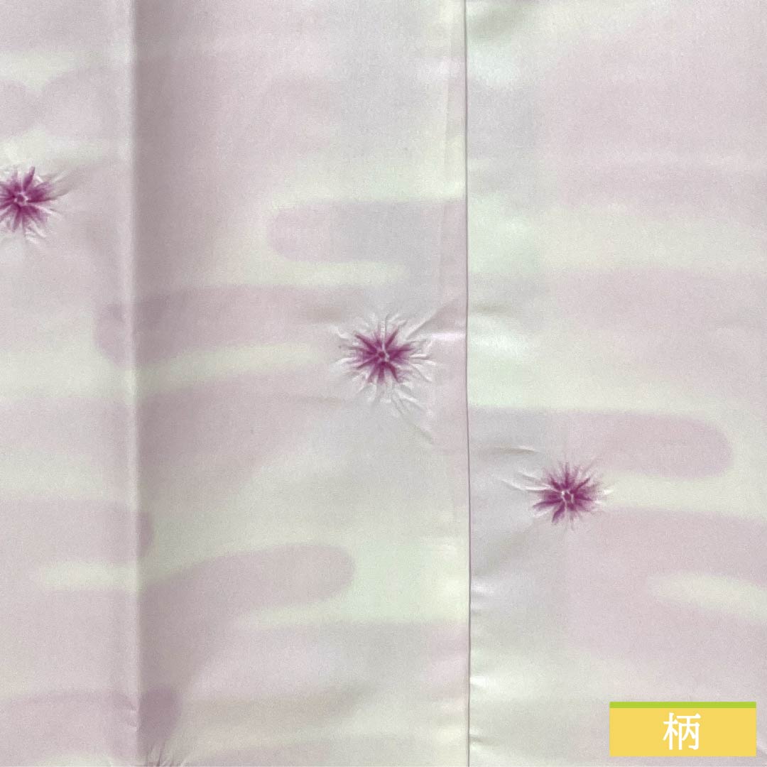 Nagajuban (long under-kimono), Polyester, Grade A, Length 115cm, Sleeve Length 61cm, Single-layer, Pale Pink (tankoshoku), Abstract Pattern, Half-collar, with Raising, Purple, 1129000783120