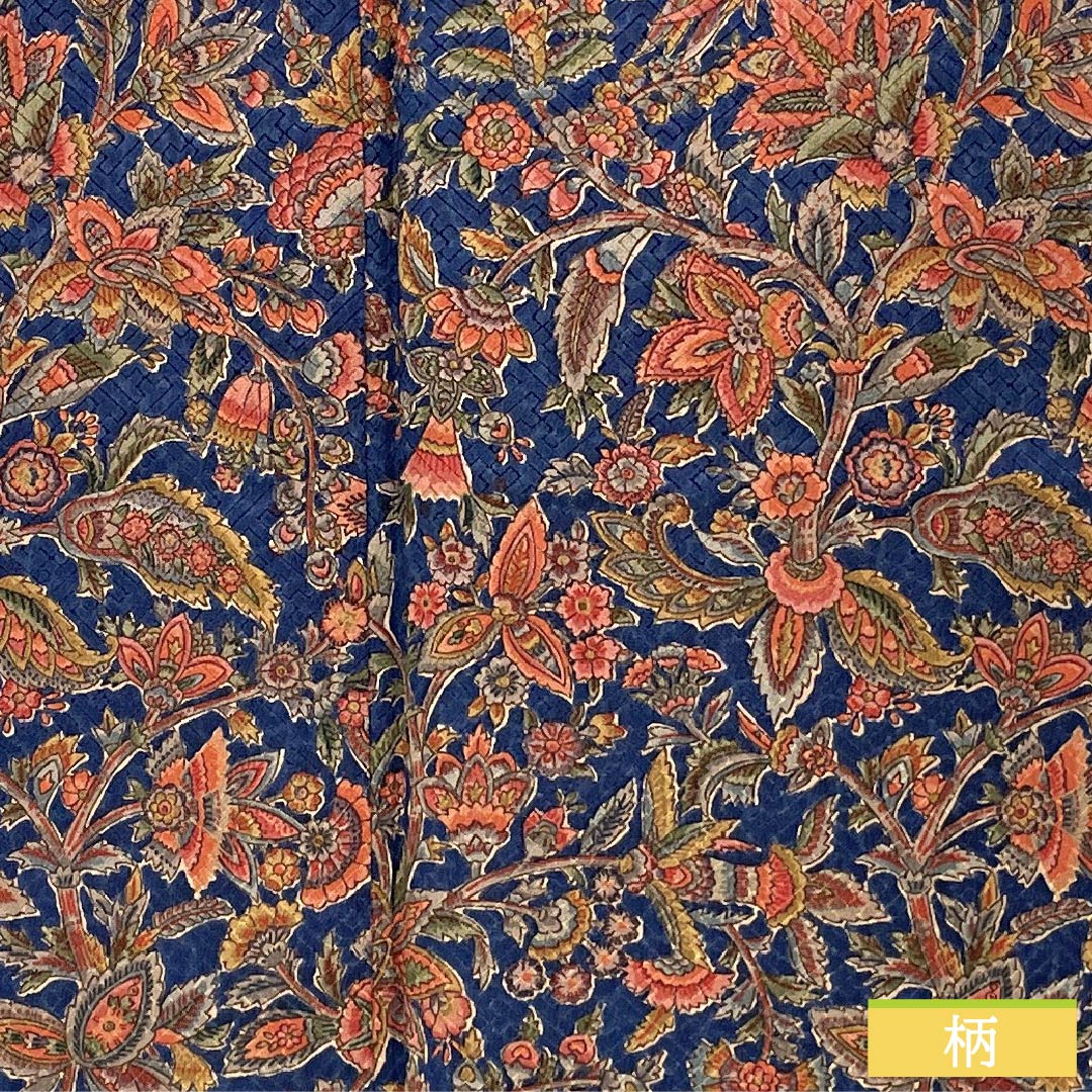 Komon (small pattern) silk, S rank, length 161cm, sleeve length 62.5cm, lined, tetsubudou-iro (grape-colored) chintz, navy blue with basting thread, product number 1115007142418