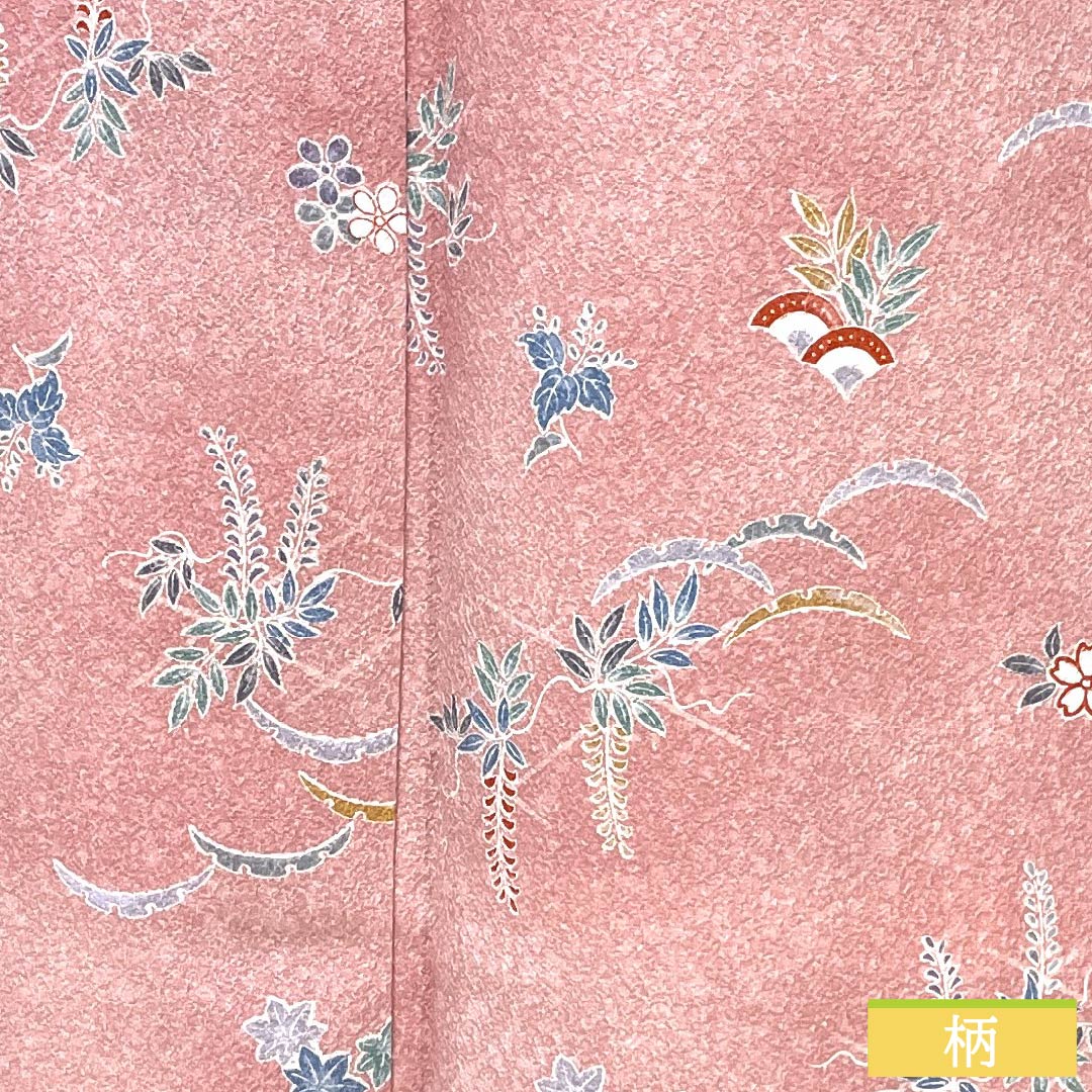 Small pattern, polyester, length 165cm, sleeve length 64cm, lined, one-kin dyeing, washable kimono, floral, S rank, pink, 1115005182513