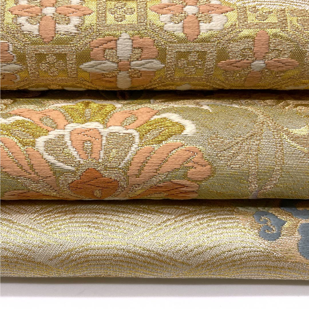 【未仕立】袋帯 正絹 Aランク 金色 吉祥文様 服部織物謹製   帯丈428cm 六通 フォーマル 金系 1123006013321