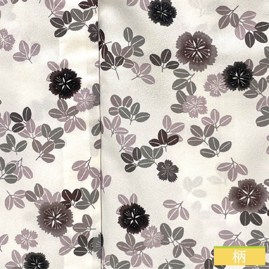 Washable, milky white kimono with a floral pattern, polyester, small pattern, S rank, length 166.5cm, sleeve length 67cm, single layer, white, product number 1115006992511