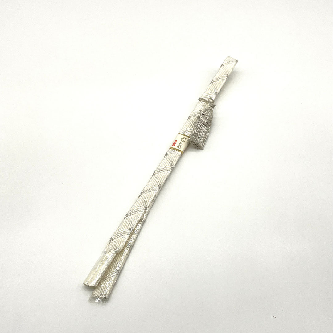 (Like new) Pure silk obijime and obiage set, S-grade, perfect for weddings and receptions. Includes fan. Length: approximately 152cm, width: approximately 1.5cm. White. Product number: 1141000052311
