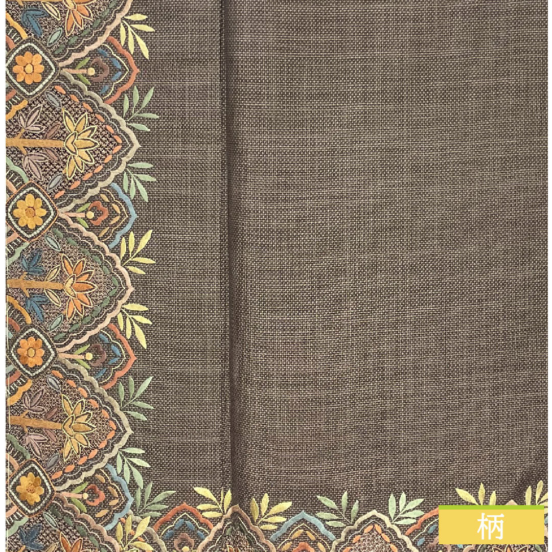 Homongi, pure silk, lined, length 157cm, sleeve length 62cm, deep faded purple, Oshima Tsumugi, Suzhou embroidery, abstract pattern, basting thread included, S rank, purple, 1112004592320