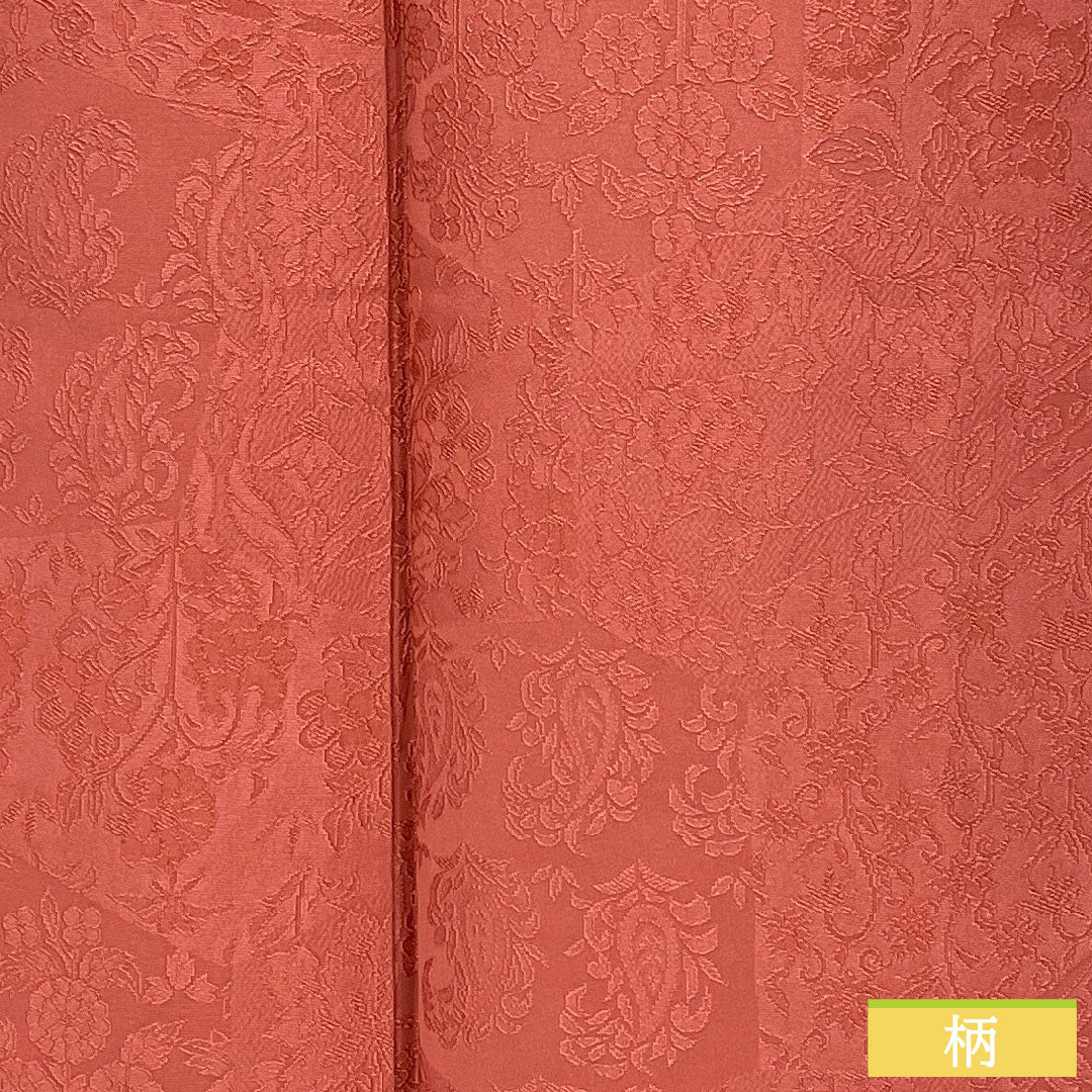 Plain color, pure silk, length 157.5cm, sleeve length 63cm, pinkish red silk, one crest, vine and oak pattern, lined, A rank, pink, 1114002003313