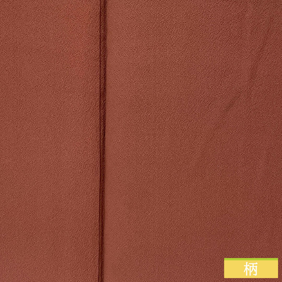 Plain color, pure silk, length 163cm, sleeve length 67.5cm, azuki brown, plain color, one crest, circle with bellflower, lined, S rank, brown, 1114001822414