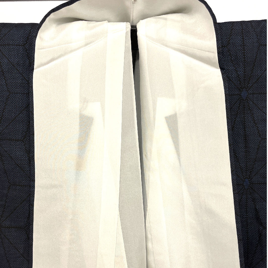 Oshima Tsumugi, Length 156cm, Sleeve length 62cm, Weft and weft kasuri, Asanoha, Pure silk, S rank, Awase, Navy blue, 1116001202318