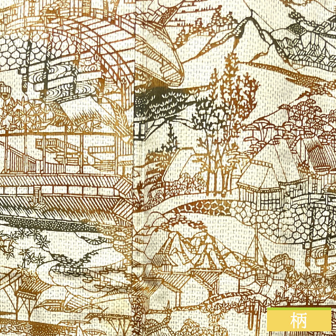 小紋 正絹 身丈160.5cm 裄丈65.5cm 単衣  生成り色 紬地 茶屋辻  Aランク クリーム系 1115003873415