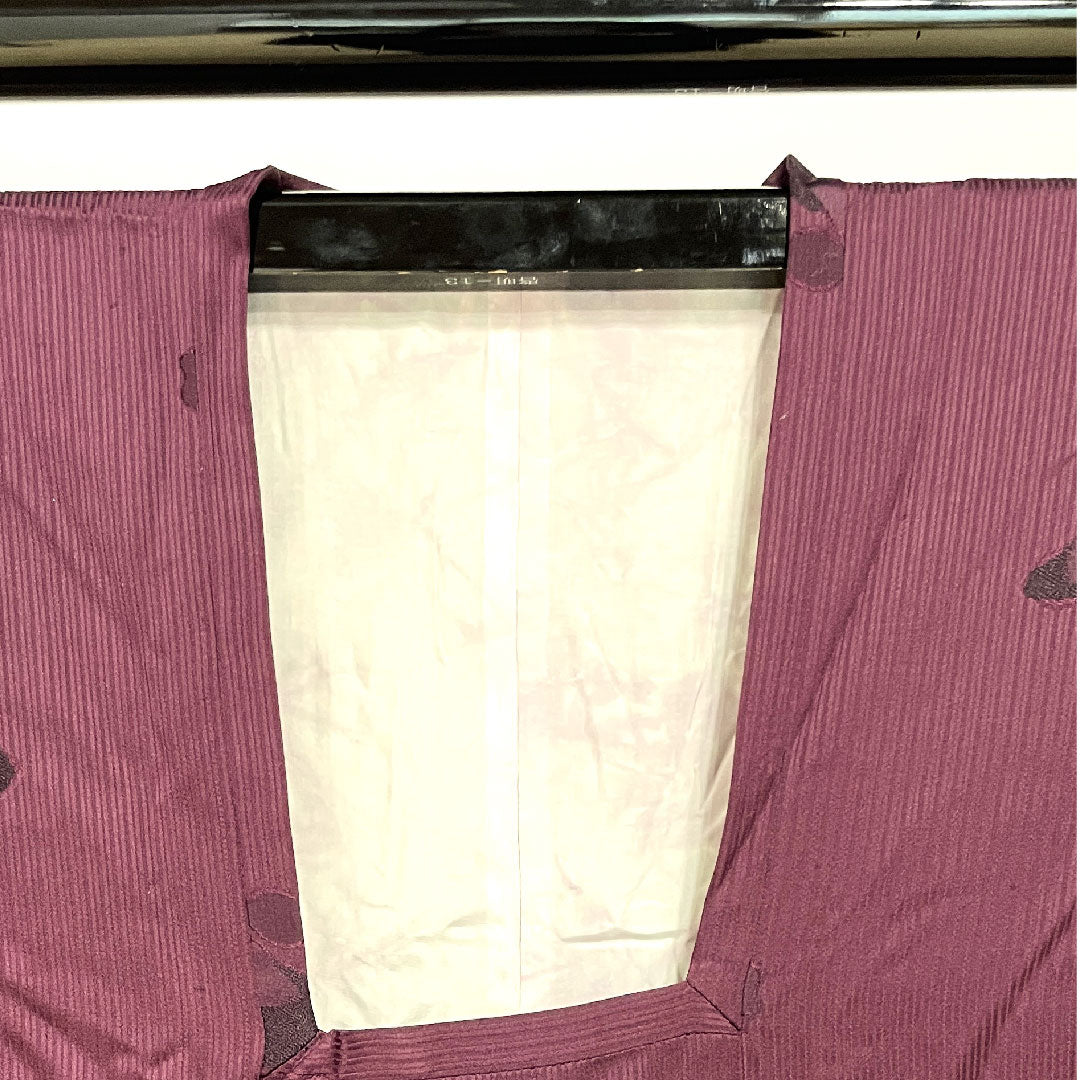 道行コート 身丈84.5cm 裄丈66cm 小紫色  ボカシ模様 正絹 Aランク 袷 紫系 1117000413920